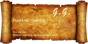 Gyalog Gyula névjegykártya